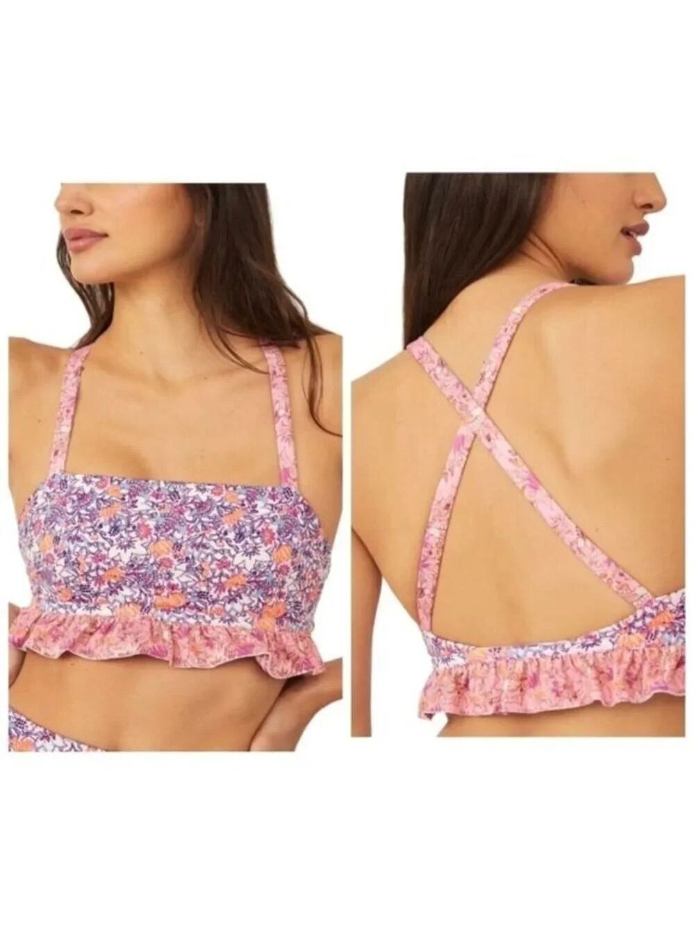 Fp Movement Plie All Day Sports Bra In Pink Combo